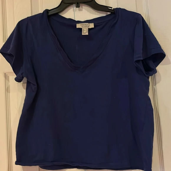 Forever 21 Euth Purpose Navy cotton VNeck tee Sz XS - Picture 4 of 12